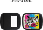 2 Pack Luggage Handle Wrap with Travel Tags - Non-Slip Protective Cover Soft Handle Grips Covers for Suitcase(Graffiti Owl Flowers)