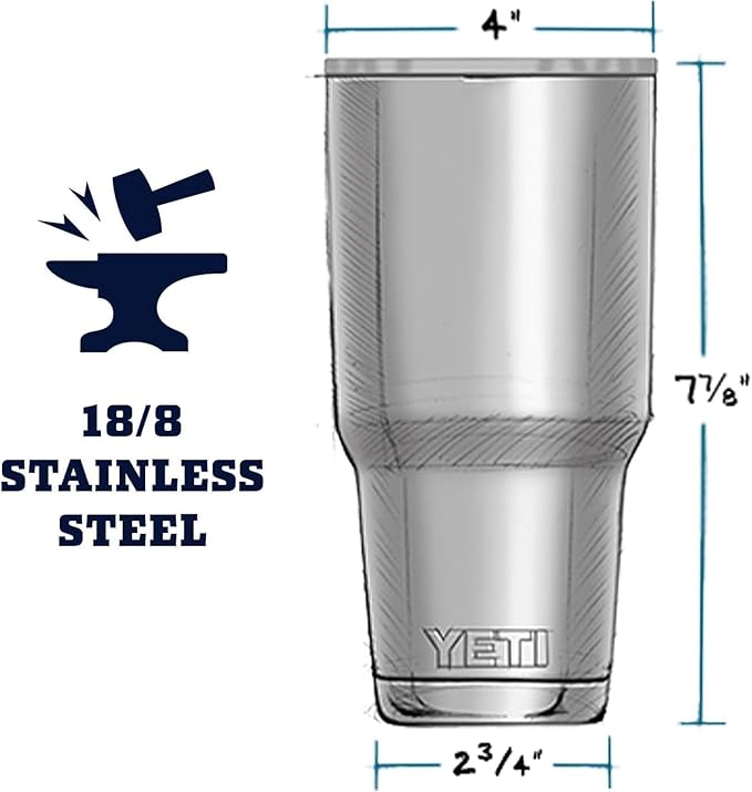 YETI Rambler 30 oz Tumbler, Stainless Steel, Vacuum Insulated with MagSlider Lid, Ultramarine Violet