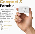 Unidapt Multi Plug Outlet Extender - 3 Way Wall Outlet Splitter, Cruise Ship Approved Power Adapter, Compact Travel Plug Expander for Home, Office, Dorm Room, or Cruise Cabin - White 1-Pack