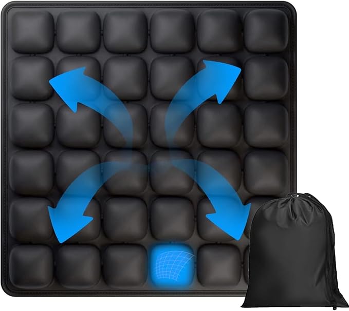 Inflatable Airplane Seat Cushion For Long Flights, Portable Travel Seat Cushion With Ergonomic Support, Pressure Relief & 3d Airbag - Fits Car, Wheelchair, Office Chair, Includes Storage Bag (1pcs)