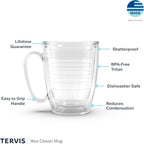 Tervis Clear & Colorful Tabletop Made in USA Double Walled Insulated Tumbler Travel Cup Keeps Drinks Cold & Hot, 16oz Mug, Mangrove Green