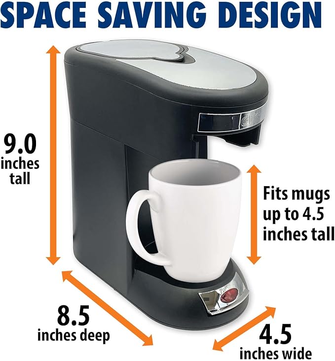 Café Valet Single Serve Coffee Maker, Brews 10 Ounces of Coffee or Hot Water, Compatible with Café Valet Coffee Packs