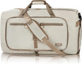 Fmeida 65L Duffle Bag with Shoes Compartment, Foldable Travel Duffel Bags for Men Women, Large Packable Travel Bag Water Repellent & Tear Resistant (Beige)