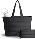 Puffer Tote Bag with Pouch,Women's Lightweight Quilted Shoulder Bag,15.6"/17.3" Laptop Travel Weekender for Work & Nurses