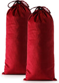 2 Pcs Single Shoe Bags for Travel, 17.3"x8.6" Washable Travel Shoe Bags for Packing in Suitcase, Velvet Dust Bag with Drawstring, Shoe Pouch for Women and Men, Travel and Home Storage (Rio Red)