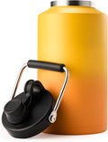 Kerilyn Insulated Gallon Jug with Handle, One Gallon, 128oz Stainless Steel, Large Double Vacuum Water Bottle for Hot & Cold Drinks, Wide Mouth, Sweat Proof, Great for Travel, Camping, Orange