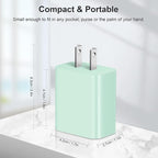 [4 Pack] USB C Charger Block Charging Block Type C Charger 20W Wall Chargers for iPhone Air/17/17 Plus/17 Pro/17 Pro Max/16/16 Plus/16 Pro/16 Pro Max/15/15 Pro/15 Max/14/13/12/Samsung(Green)