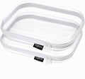 YQBRAO 2-Pack Medium Clear Hard Shell Zipper Case White, 1.2mm Heavy-Duty Crush-Proof Makeup Bag, Versatile Diaper Bag Organizer Pouches, Rigid Clear Zipper Pouches for Toiletries, Tech & Daily Carry