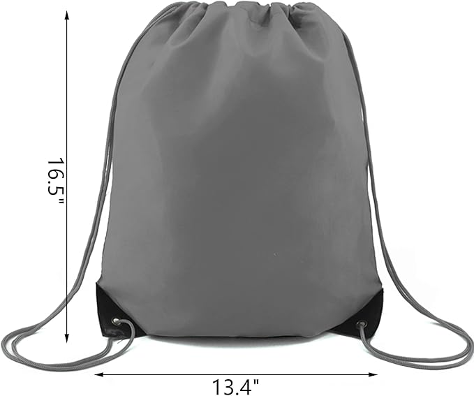 BeeGreen 20 Pieces Gray Drawstring Backpack Bags Bulk Nylon Gym Backpacks Cinch Sinch Christmas Bag for DIY Travel Sports Sack Personlized Sackpacks for Heat Vinyl