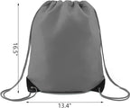 BeeGreen 20 Pieces Gray Drawstring Backpack Bags Bulk Nylon Gym Backpacks Cinch Sinch Christmas Bag for DIY Travel Sports Sack Personlized Sackpacks for Heat Vinyl