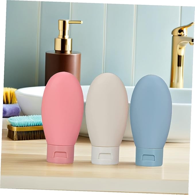 HEALLILY 6pcs 60ml Travel Shampoo and Lotion Containers Refillable Squeeze Bottles Leak-proof Cosmetic Cream Jars for Toiletries and Travel Toiletry Kits