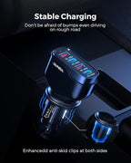 SUNDA 120W USB C Fast Car Charger, 4-Ports Cigarette Lighter Adapter, USB C Car Phone Charger Adapter USBC Type C 12v, Fit for iPhone 17/16/15 Pro/14Max/Galaxy/SamsungS25 Google iPad Android