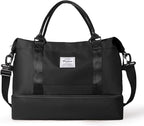 HYC00 Travel Duffel Bag,Carry-on Overnight Weekender Bags for Women,Sports Tote Gym Bag with Wet Pocket