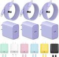 iPhone 17 16 15 Charger Fast Charging 3+3Pack Type C Charger USB C Chargers Block with 6FT Cable for iPhone Air/17/17 Plus/17 Pro/17 Pro Max/16/16 Plus/16 Pro/16 Pro Max/15/15 Pro Max/iPad Pro(Purple)