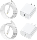10FT iPhone Fast Charger,2Pack[Apple MFi Certified]iPhone Fast Charging USB C Blocks Wall Charger PD Adapter with Long 10 Foot USB C to Lightning Cable for i Phone14/13/12/11Pro Max/XS/SE/AirPods,iPad