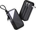 Portable Charger with Wall Plug 10000mAh Power Bank for iPhone 27W Portable Charger with Built in Cable Portable Phone Charger for iPhone 17/16/15, Samsung Android, Black