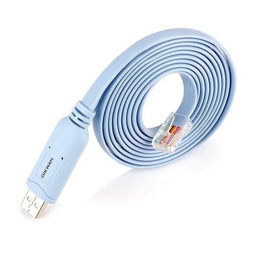 USB to RJ45 Console Cable 2pack, Essential Tool for Cisco, NETGEAR, Ubiquiti, LINKSYS, TP-Link Routers/Switches Connection, Compatible with Windows, Mac, Linux Laptops