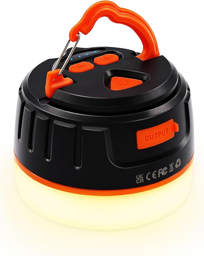 Yonktoo Rechargeable LED Camping Lantern, 300H Runtime, 6400mAh, IPX5 Waterproof Tent Light for Camping, Hiking, Power Outages, Home, Emergency - Standard Edition,Orange