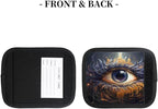 Abstract Colorful Devil Eye 2 Pack Luggage Handle Wrap Set of Neoprene Luggage Tags for Suitcases Bag Strap Wrap Cover Travel Airplane Accessories Covers Markers Sleeve Grips Identifiers Cruise