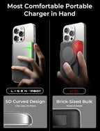 LISEN Ultra Slim MagSafe Power Bank,5000mAh Wireless Slim MagSafe Battery Pack,Magnetic Portable Charger,Magnetic Power Bank for iPhone 17 Pro Max Plus Air/16-12 Series,Gifts for Men Women