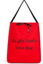 Premium Drawstring High Heel Shoe Bag – Travel-Friendly Dustproof Pouch for Heels & Sandals, Lightweight & Durable, 11 Color Options (red)