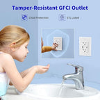 20 Amp Self-Test GFCI Outlet Combination with USB Type A and Type-C, Tamper Resistant Thinner Duplex Outlet, in-Wall, USB Charger for Smartphones, Tablets and Smart Home Appliance, White
