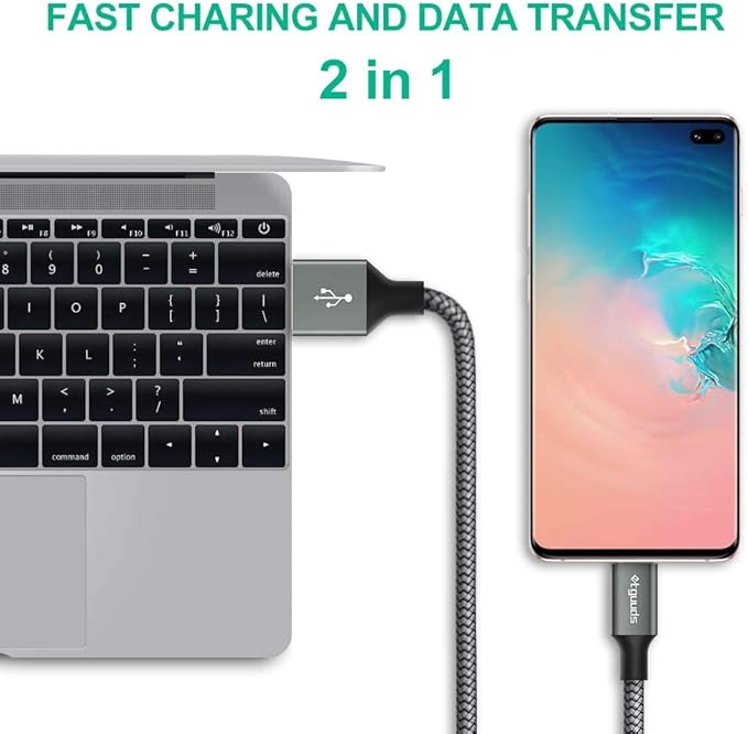 etguuds Long USB C Cable 10ft, 1-Pack, Braided USB A to USB C Charger Cable, Type C Charger Cord Fast Charging for iPhone 16 15 Series, Samsung Galaxy S25 S24 S23, Pixel, Switch and More