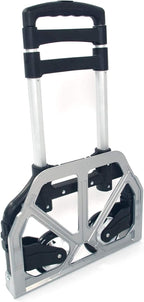 AgnesC Portable Folding Aluminum Hand Truck, Collapsible Utility Cart, Black