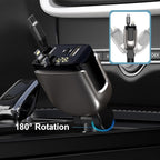 Retractable Car Charger 4 in 1, Fast Car Phone Charger with 2.6ft Cable, USB C and Lightning Car Chargers Adapter, Compatible with iPhone 16 15/15 Pro Max, Galaxy, Pixel, Travel Essentials