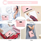 Cosmetic Bags for Women Small Makeup Bag for Purse Pu Leather Makeup Pouch Travel Makeup Bag with Zipper Make Up Bag for Travelling