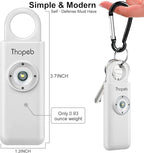 Thopeb–The Original Personal Safety Alarm for Women Self Defense – Elders & Kids Self Defense Keychain Siren – 135dB Loud Siren Bird Sound – Cute Key Chains Protection (White)