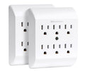 [ETL Listed] Cable Matters 2-Pack 6 Outlet Extender Wall Tap, 15A/1875W, Multi Plug Wall Outlet / 6 Way Plug Power Adapter