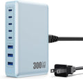 USB C Charger 300W USB C Charger Block, 8-Ports GaN IV Fast Charging Station Hub,PD 100W Laptop Charger Adapter,for MacBook Pro/Air/iPad/iPhone16/15/14/Apple Watch/DELL/Samsung for Home Office