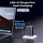 130W USB C Wall Charger,GaN III 3-Port Fast Charging Station,PD QC Foldable Charger Block Portable 65W USB C Laptop Adapter for MacBook Pro/Air,iPad Pro,Galaxy S23,Dell XPS 13,iPhone 17