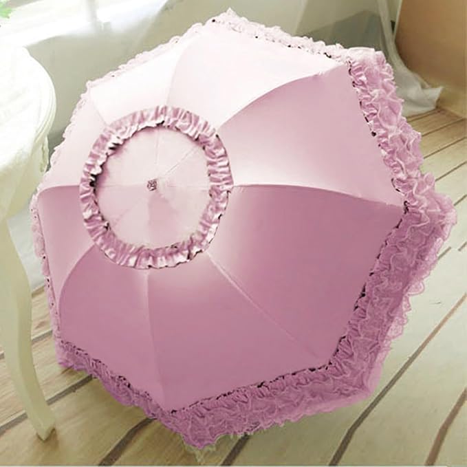 URAWESO Vintage Lace Parasol Gothic Lolita Umbrella UV Sun Protection Witch Cosplay Photoshoot Props Party Decoration