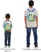 Bluey Mini Backpack for Kids - Bundle with 11" Small Bag for Girls Plus Button | Bluey Backpack Purse Set