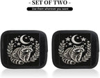 2 Pack Luggage Handle Wrap with Travel Tags - Non-Slip Protective Cover Soft Handle Grips Covers for Suitcase(Red Panda Starry Night)