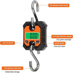 Portable Luggage Scale, Portable Digital Crane Scale Crane Scale 100kg/50g Weighing LCD Digital Industrial Electronic Hanging Scale Heavy Duty Stainless Steel Hook Scales