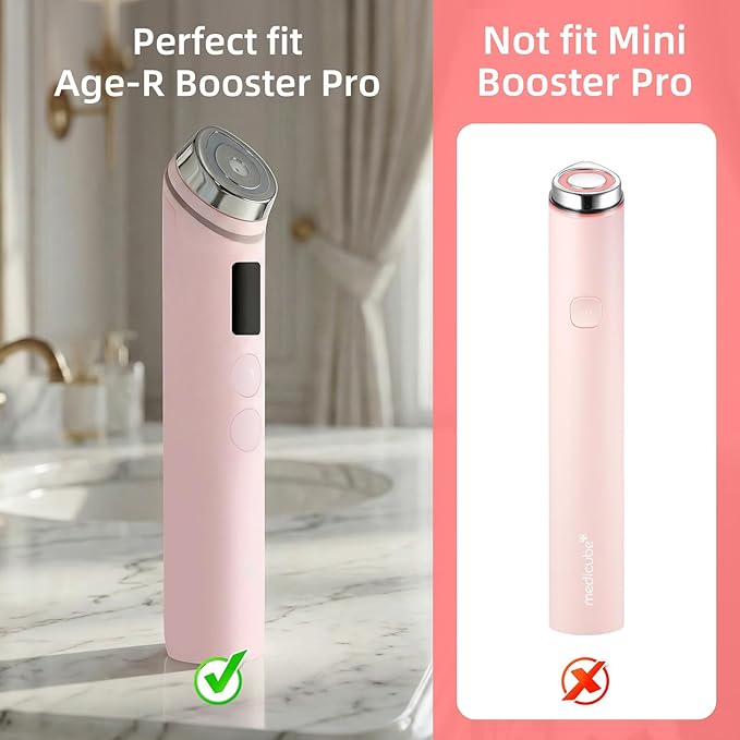 2Pcs Head Case for Age-R Booster Pro, Silicone Protective Head Cap Suitable for Age-R Booster Pro Beauty Device Accessory (Pink)