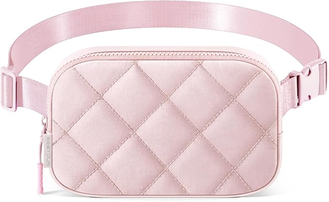 Fanny Pack for Women Men, Waterproof Belt Bag with Adjustable Strap & Back Anti-Theft Zipper Pocket, Lightweight Crossbody Bag for Travel, Workout, Running (6.Pink upgrade)