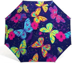 Umbrella Colorful butterflies Windproof Travel Umbrella for Rain,Sun Lightweight and Portable Auto Open Close Umbrellas