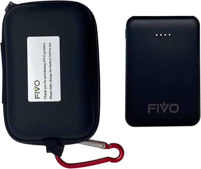 FIVO Portable Charger 5000mAh 5V 2A Power Bank with USB Cable, Carrying case and Hook for Mobile Phone, iPhone, iPad, Samsung Galaxy and More (1 Pack)