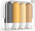 ME.FAN Travel Bottles for Toiletries, TSA Approved 3oz Travel Size Containers, Silicone Squeezable Portable Split Bottle, Travel Accessories for Conditioner, Shampoo, Lotion- 4 Pack Yellow