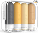 ME.FAN Travel Bottles for Toiletries, TSA Approved 3oz Travel Size Containers, Silicone Squeezable Portable Split Bottle, Travel Accessories for Conditioner, Shampoo, Lotion- 4 Pack Yellow