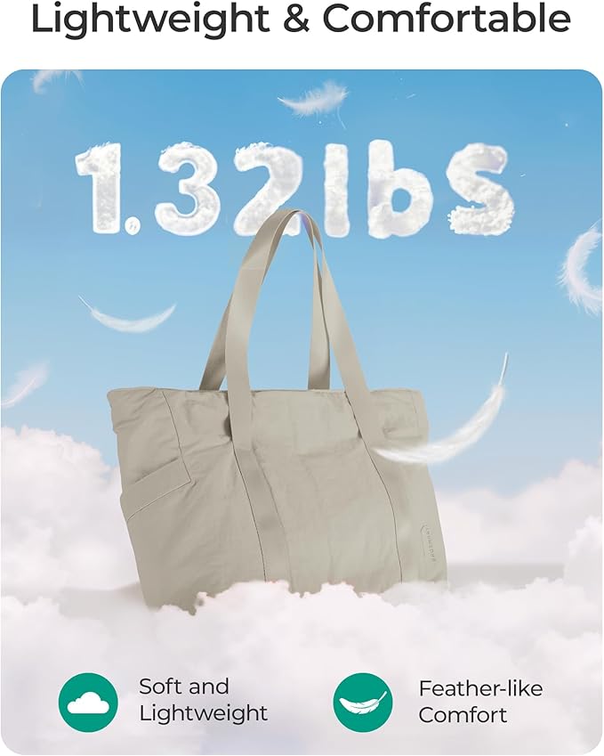 BAGSMART Tote Bag for Women, Tote Bag with Zipper Work Tote with Compartments Nurse Shoulder Hanbag for Travel, Gym