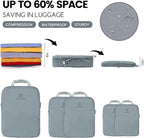 PFEYRPK Lightweight Compression Packing Cubes for Suitcases, Compressible Expandable Travel Packing Organizer with Clear Toiletries and Backpack Bag, Travel Essentials for Carry on Luggage 7 Set