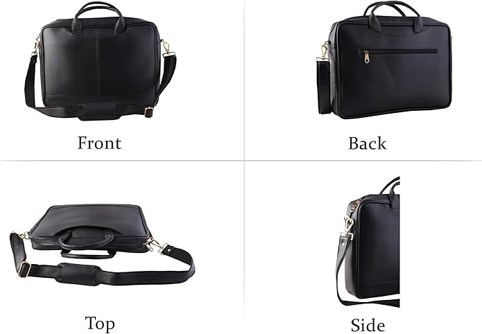 Mysa LIFESTYLE Vegan Leather Messenger Crossbody Shoulder Briefcase Bag for Office Work Fit 14.5" Computer Laptop Men Women