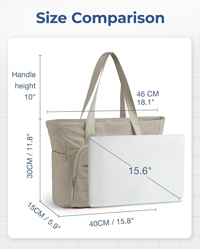 BAGSMART Tote Bag for Women, Tote Bag with Zipper Work Tote with Compartments Nurse Shoulder Hanbag for Travel, Gym