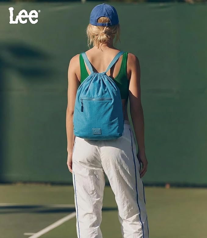 Lee Drawstring Backpack Bag Lightweight Small Gym Swim Beach Bag Water Resistant Sports Sackpack for Men Women, LEE48-002TQ
