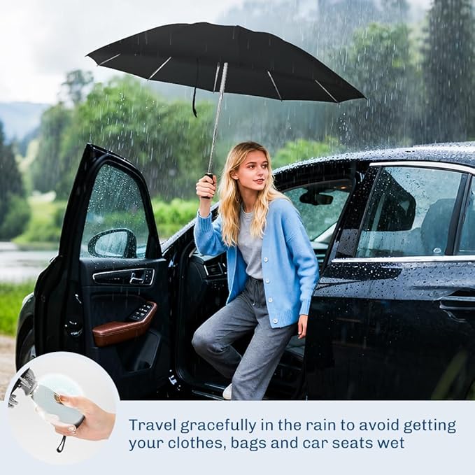 TOPSAIL 45in Compact Inverted Folding Umbrella for Travel Wind-resistant, Anti-rebound & Safe Collapsing, Portable & Sturdy Windproof Reverse Umbrellas for Rain
